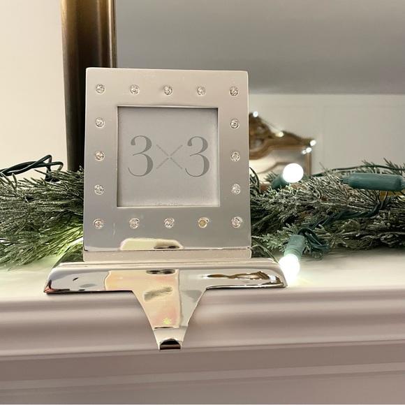 Nordstrom Stocking Holder Rhinestone Silver Picture Frame - Picture 2 of 5
